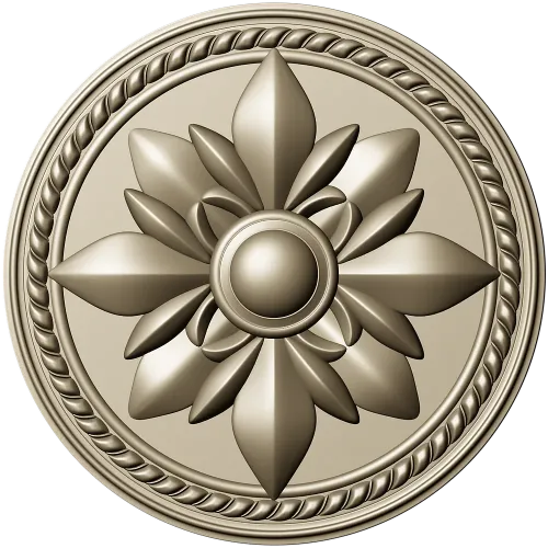 Regal Fleur Rosette - decorative round rosette STL for CNC milling