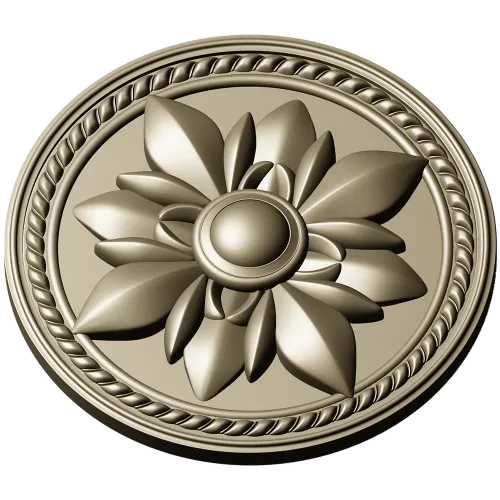 Regal Fleur Rosette - decorative round rosette STL for CNC milling