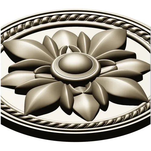 Regal Fleur Rosette - decorative round rosette STL for CNC milling