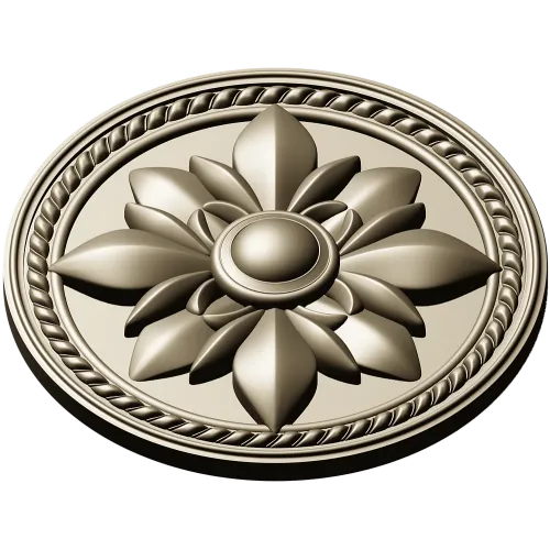 Regal Fleur Rosette - decorative round rosette STL for CNC milling
