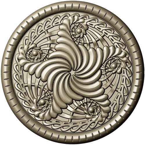 Spiral Acanthus Rosette STL 3D model for CNC