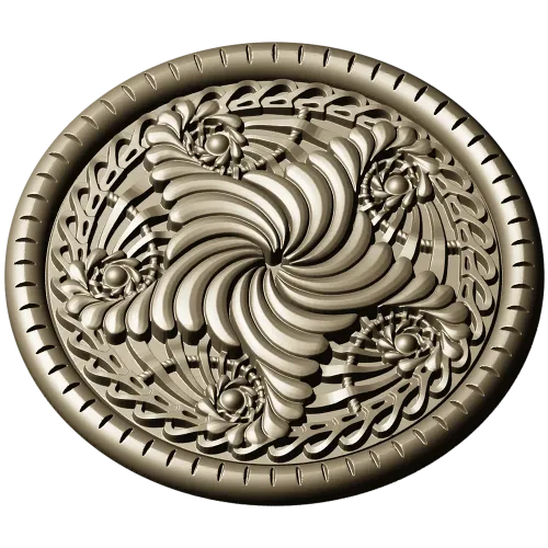 Spiral Acanthus Rosette STL 3D model for CNC