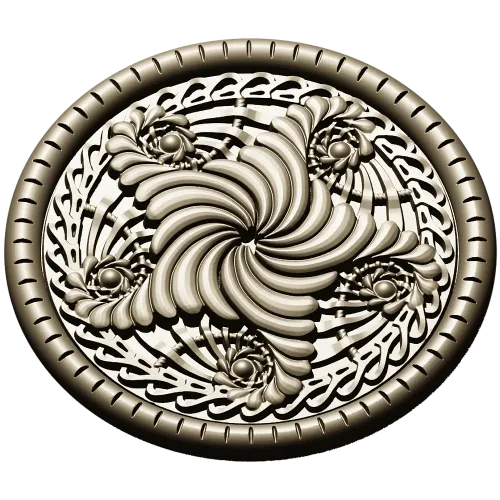 Spiral Acanthus Rosette STL 3D model for CNC
