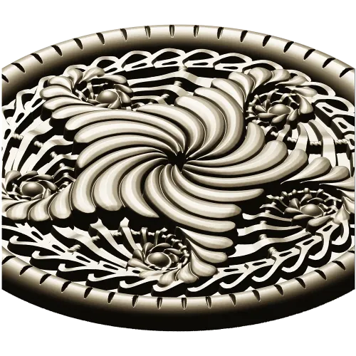 Spiral Acanthus Rosette STL 3D model for CNC