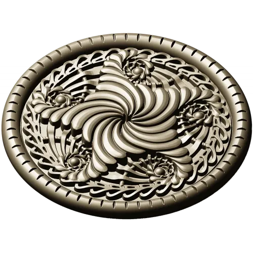 Spiral Acanthus Rosette STL 3D model for CNC