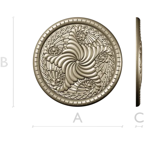 Spiral Acanthus Rosette STL 3D model for CNC