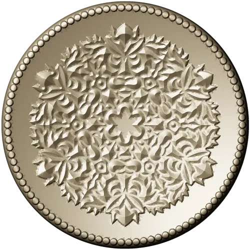 Circular Floral Rosette - STL 3D model for CNC milling