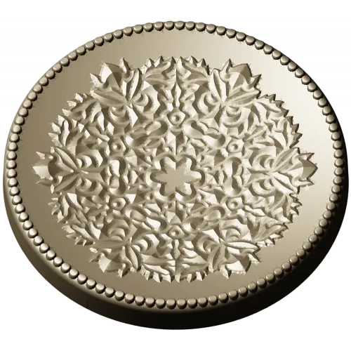 Circular Floral Rosette - STL 3D model for CNC milling