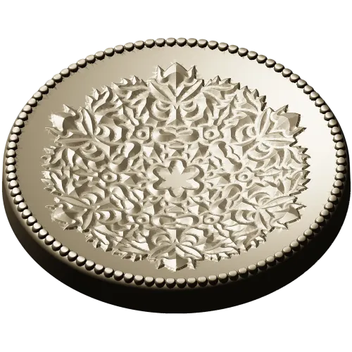 Circular Floral Rosette - STL 3D model for CNC milling