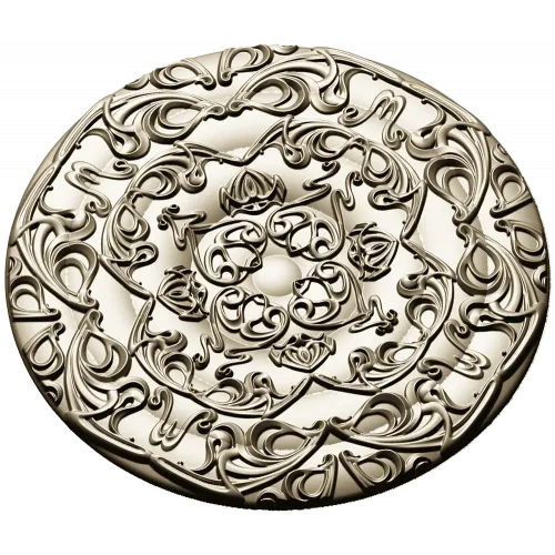 Circular Floral Rosette STL 3D Model for CNC