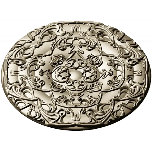 Circular Floral Rosette STL 3D Model for CNC