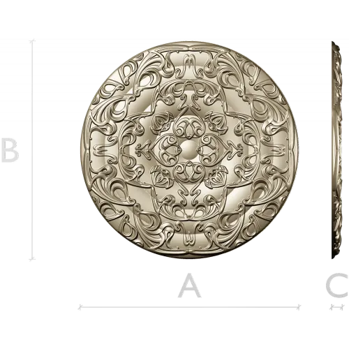 Circular Floral Rosette STL 3D Model for CNC