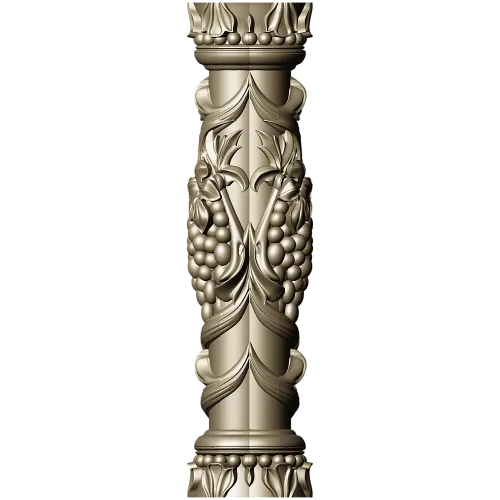Grapevine Carved Baluster - STL 3D Model for CNC