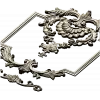 Baroque Shell Cartouche STL 3D model for CNC milling