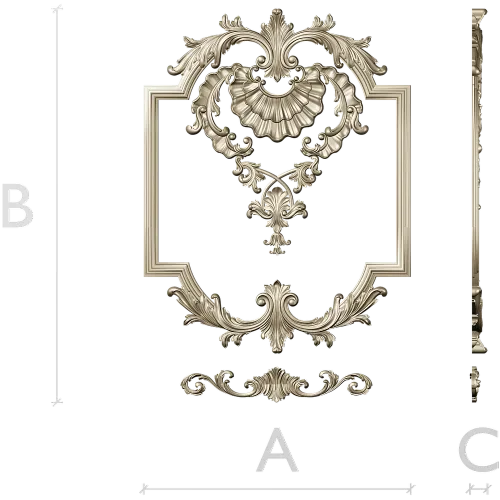 Baroque Shell Cartouche STL 3D model for CNC milling