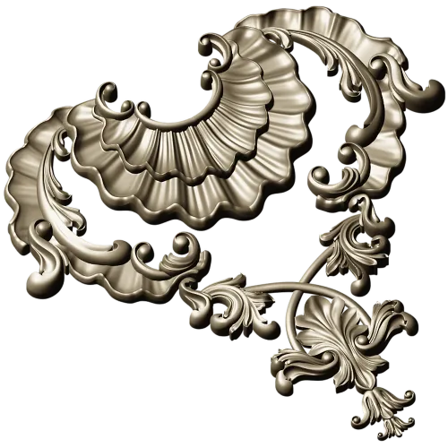 Rococo Shell & Acanthus Centerpiece - STL 3D Model for CNC