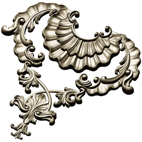 Rococo Shell & Acanthus Centerpiece - STL 3D Model for CNC