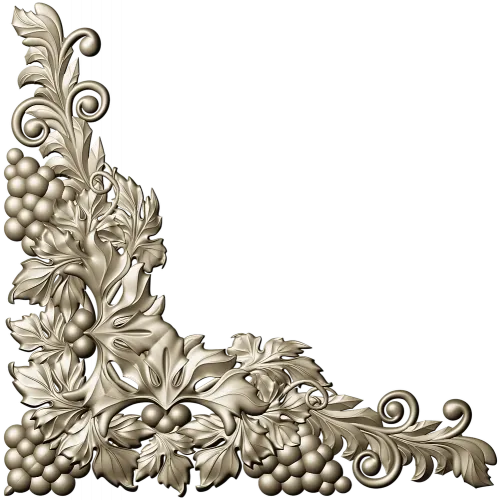 Rococo Grapevine Corner STL - 3D Model for CNC Milling