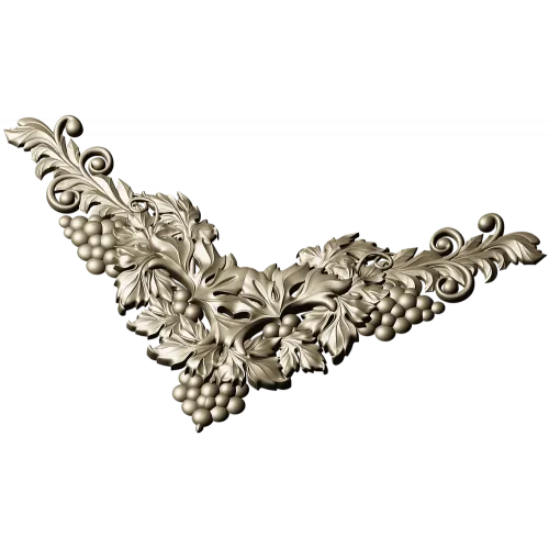Rococo Grapevine Corner STL - 3D Model for CNC Milling