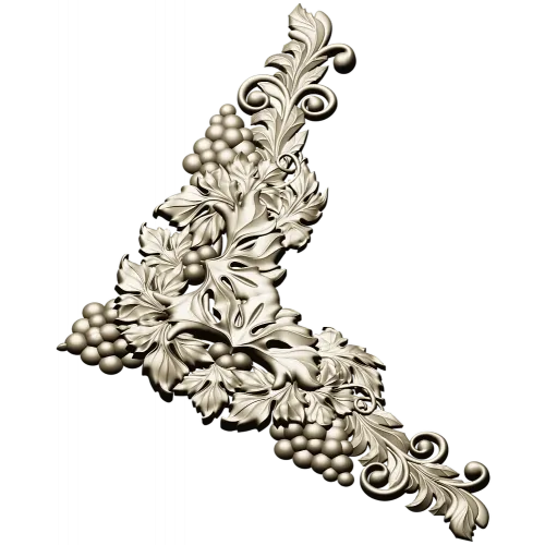 Rococo Grapevine Corner STL - 3D Model for CNC Milling