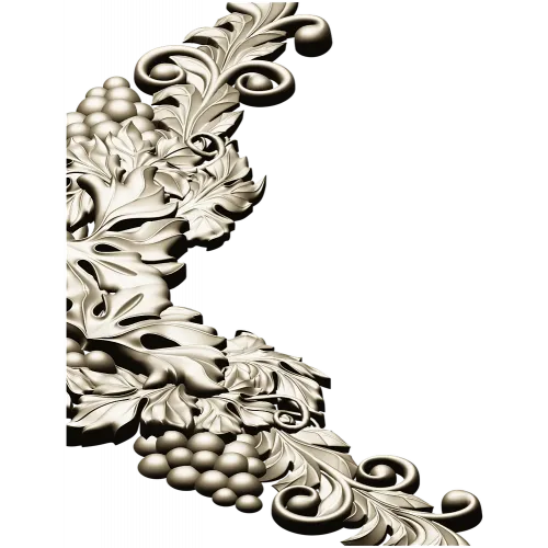 Rococo Grapevine Corner STL - 3D Model for CNC Milling