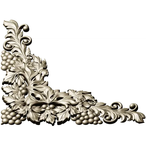 Rococo Grapevine Corner STL - 3D Model for CNC Milling
