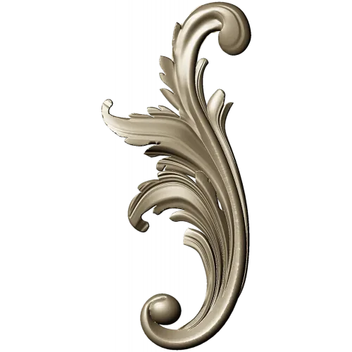 Acanthus Scroll STL - High-Relief Decorative Applique for CNC