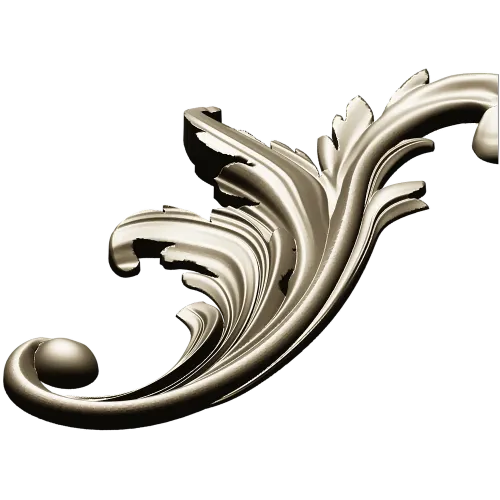 Acanthus Scroll STL - High-Relief Decorative Applique for CNC