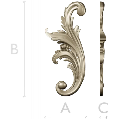 Acanthus Scroll STL - High-Relief Decorative Applique for CNC