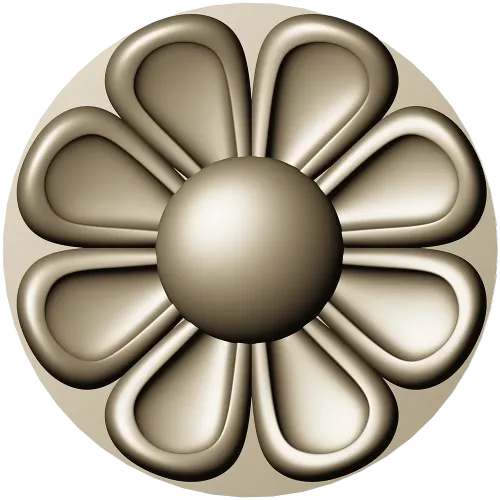 Circular Floral Rosette STL for CNC Milling