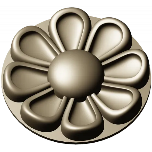 Circular Floral Rosette STL for CNC Milling