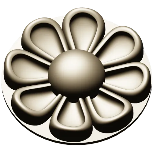 Circular Floral Rosette STL for CNC Milling