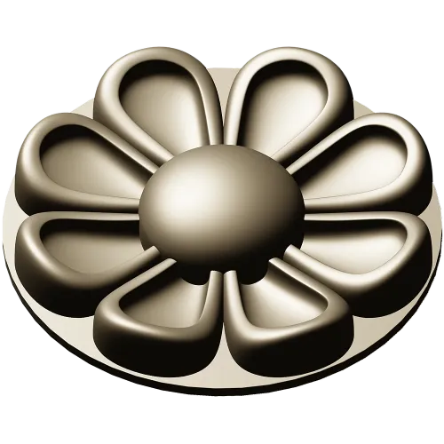 Circular Floral Rosette STL for CNC Milling