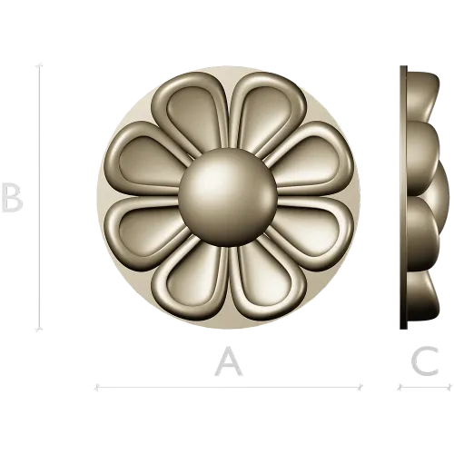 Circular Floral Rosette STL for CNC Milling