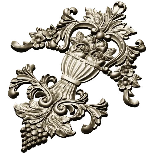 Baroque Vase Relief - STL 3D model for CNC decorative carving