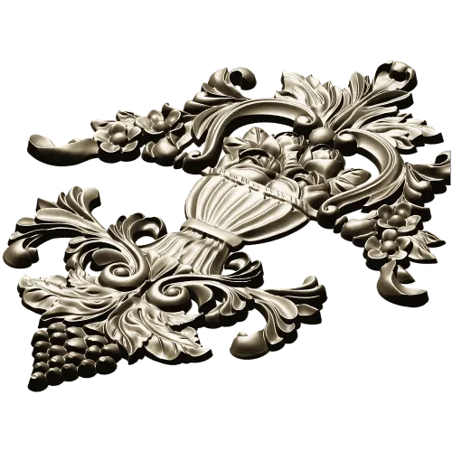 Baroque Vase Relief - STL 3D model for CNC decorative carving