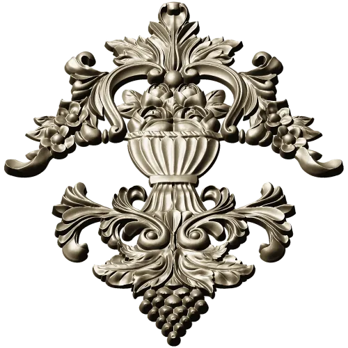 Baroque Vase Relief - STL 3D model for CNC decorative carving