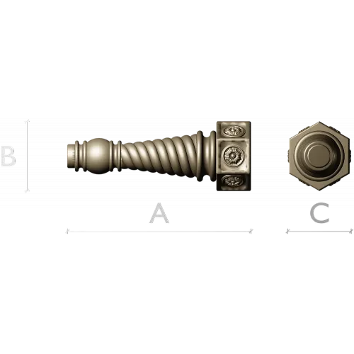 Spiral Turned Furniture Leg - STL 3D Model for CNC Milling