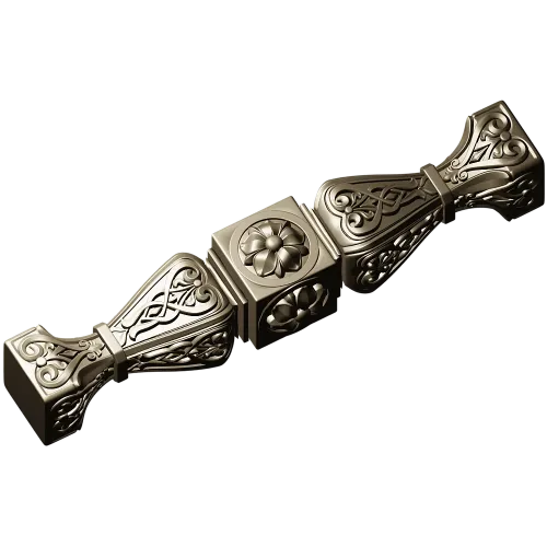 Baroque Rosette Connector - STL 3D model for CNC