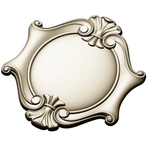Rococo Shell Cartouche STL for CNC
