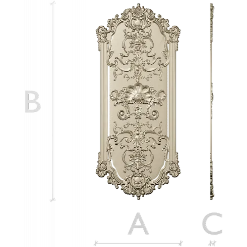 Imperial Rocaille Panel - STL 3D Model for CNC Carving