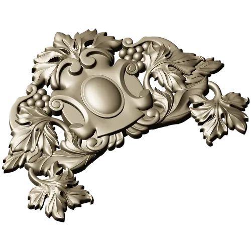 Vineleaf Cartouche STL for CNC Milling
