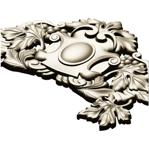 Vineleaf Cartouche STL for CNC Milling