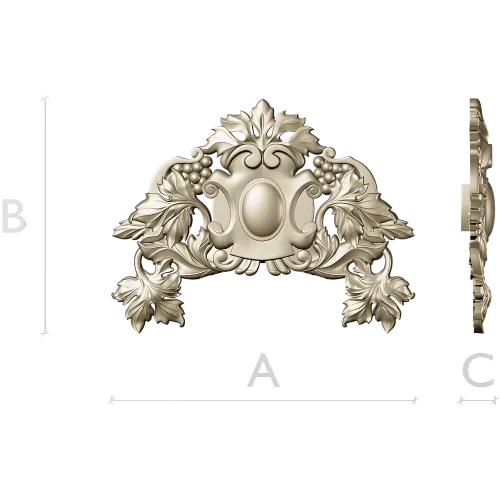Vineleaf Cartouche STL for CNC Milling