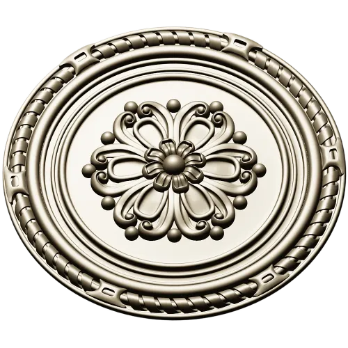 Round Floral Rosette STL - Decorative CNC Medallion