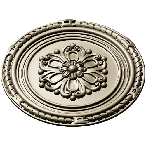 Round Floral Rosette STL - Decorative CNC Medallion