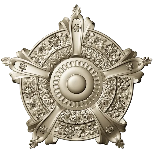 Auric Fleur Rosette - STL 3D model for CNC milling