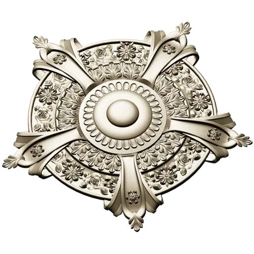 Auric Fleur Rosette - STL 3D model for CNC milling