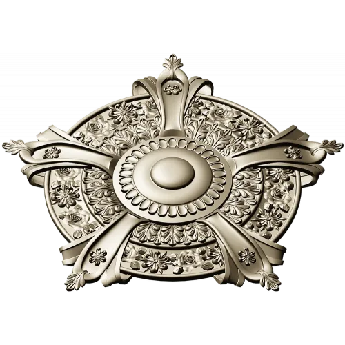 Auric Fleur Rosette - STL 3D model for CNC milling
