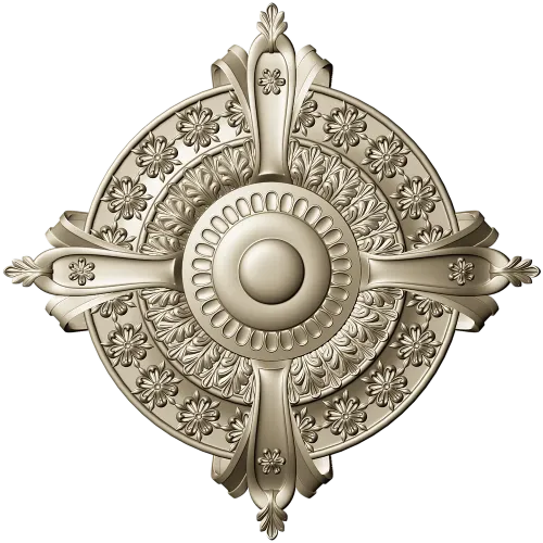 Baroque Rosette 3D STL for CNC